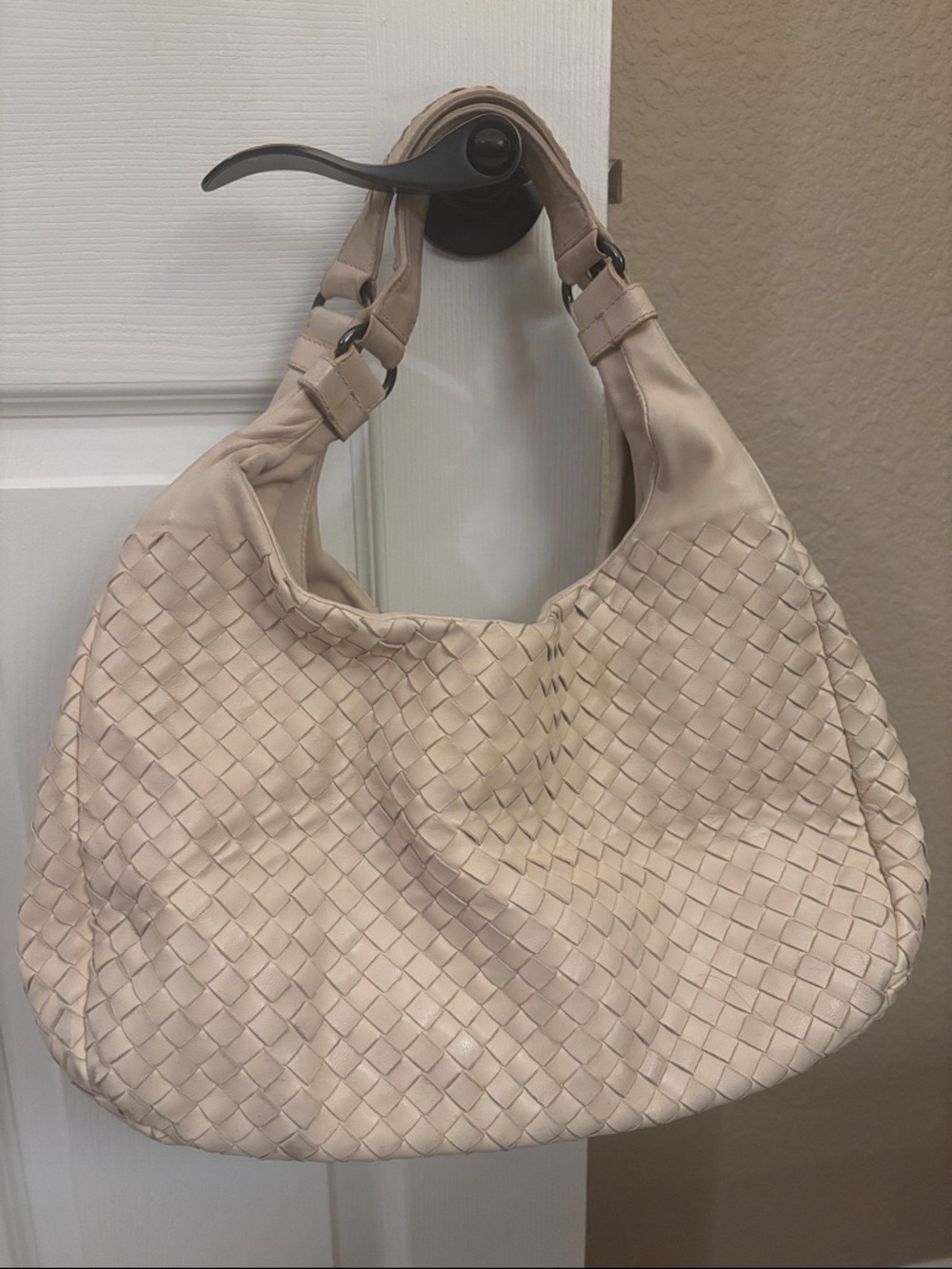 Bottega Veneta Woven Hobo Shoulder Bag in Light Beige
